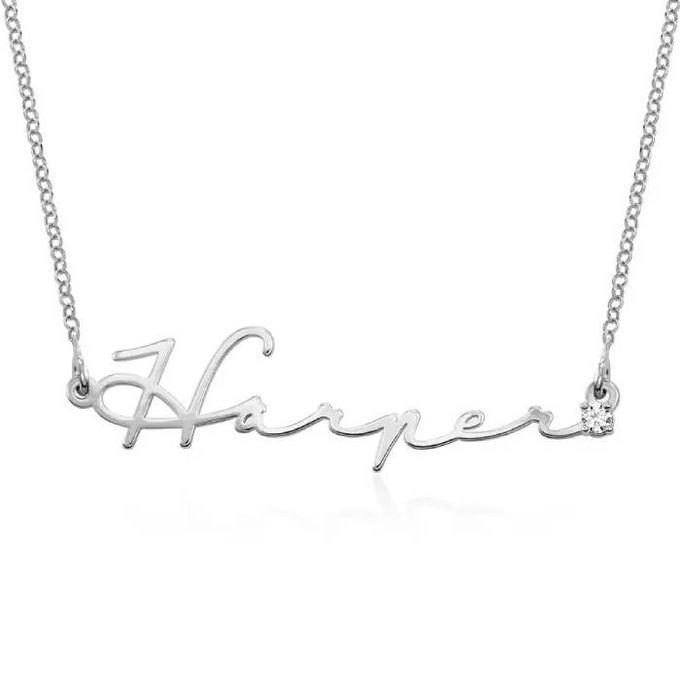 Harper Signature Style Name Necklace with Diamond in Sterling Silver Harper Signature Style Name Necklace with Diamond in Sterling Silver