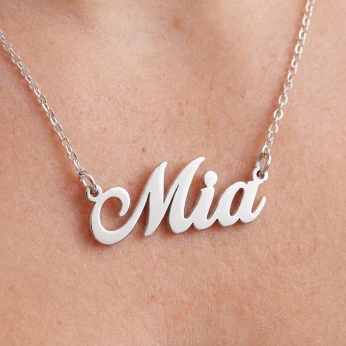 Mia Classic Cocktail Name Necklace in Sterling Silver Mia Classic Cocktail Name Necklace in Sterling Silver