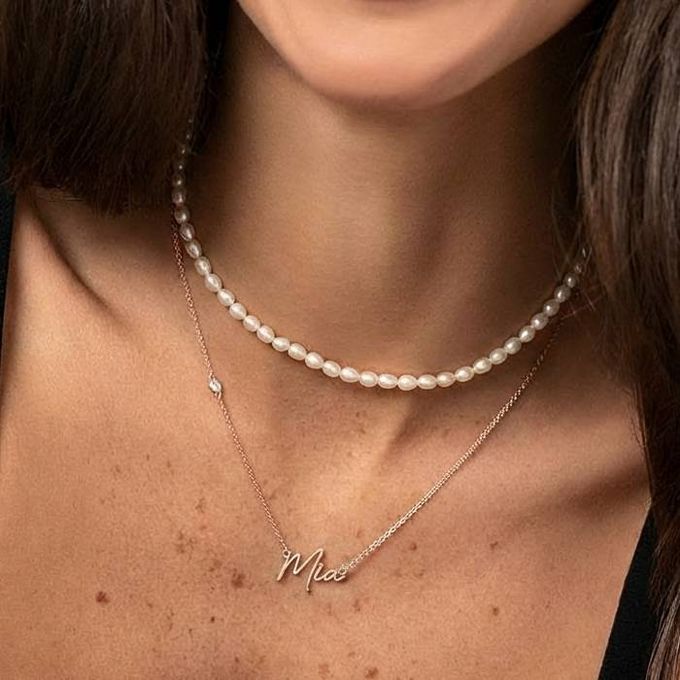 Mia Paris Name Necklace with Diamond in 18K Rose Gold Mia Paris Name Necklace with Diamond in 18K Rose Gold