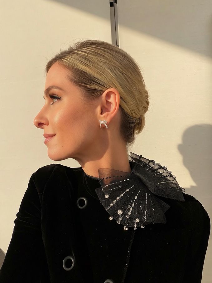 Nicky Hilton in Shine Bright Bow Earrings in Sterling Silver
