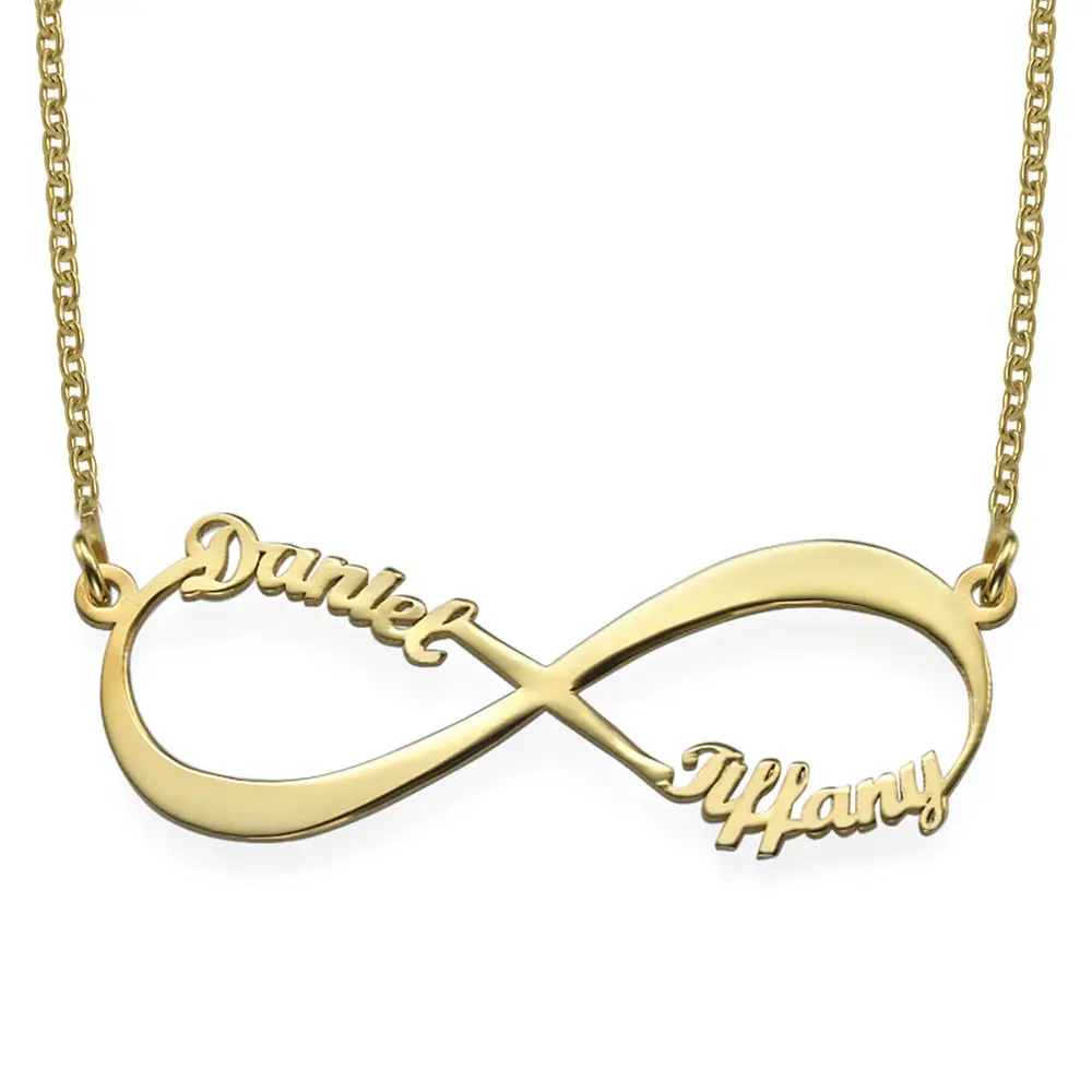 a gold plated personalized necklace with a name on it