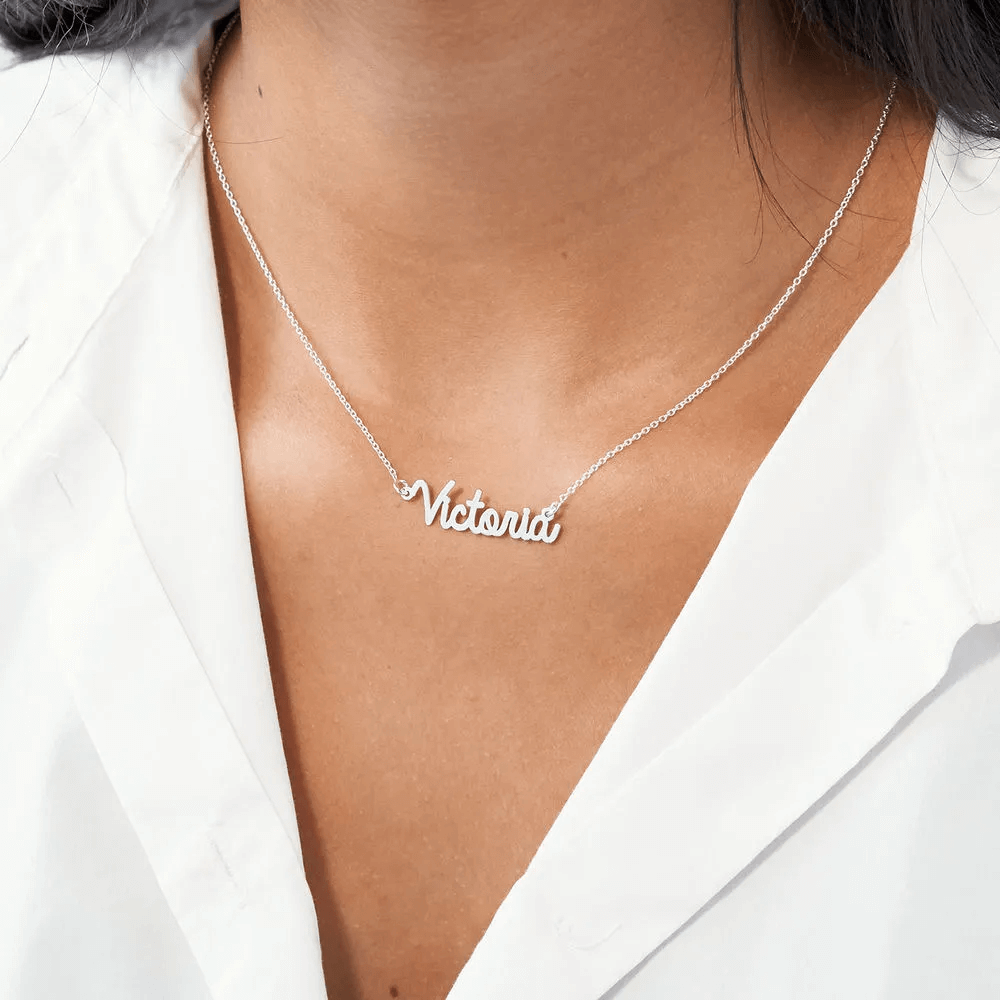 Personalized Cursive Name Necklace in Sterling Silver-MYKA