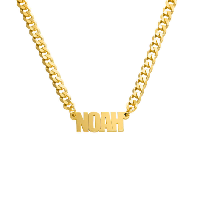 Stock image of Thick Chain Name Necklace in Gold Vermeil– MYKA