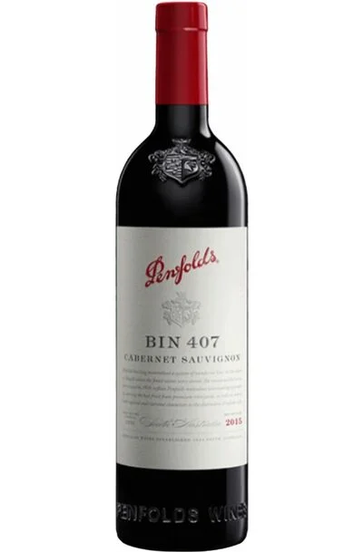 a bottle of Penfolds Bin 407 Cabernet Sauvignon wine