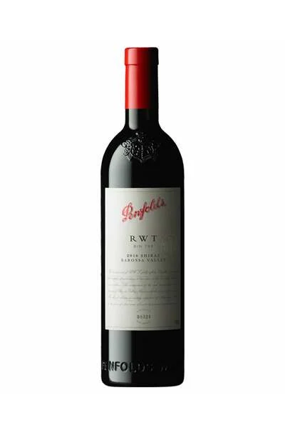 a bottle of Penfolds RWT Barossa Valley Shiraz wine
