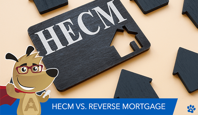 a sign that says hecm versus reverse mortgage