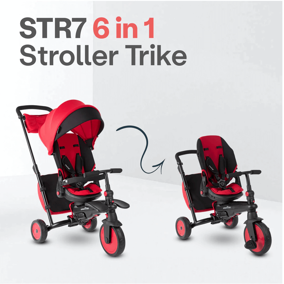 6-in-1 STR7 Stroller Trike Red