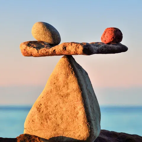 two rocks stacked on top of each other