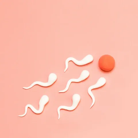 a group of white objects on a pink background