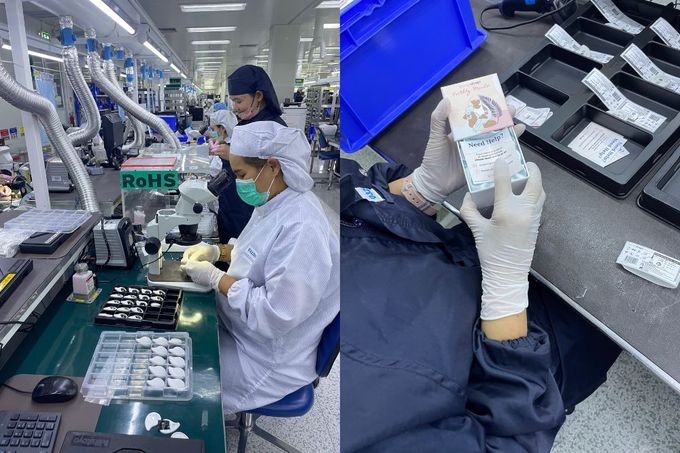 Workers making best fertility tracker in the factory in Thailand