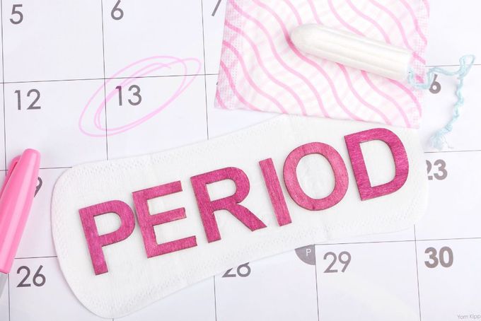 a calendar with the word period written on it