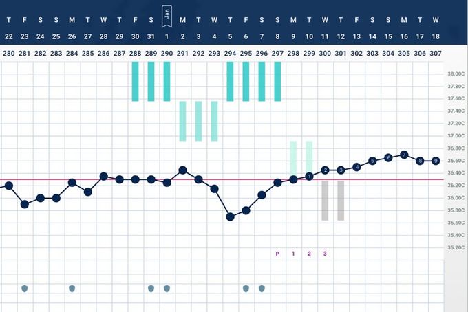 Returning fertility on a BBT chart 