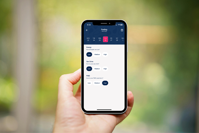 PMS symptom tracking in the Tempdrop app
