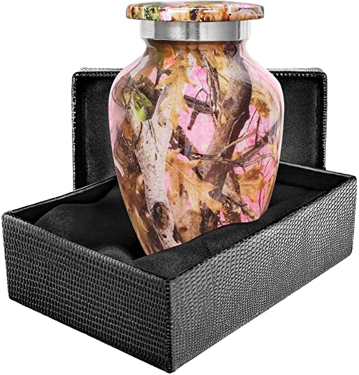 Pink Camouflage Keepsake Cremation Urn Pink Camouflage Keepsake Cremation Urn in a Box
