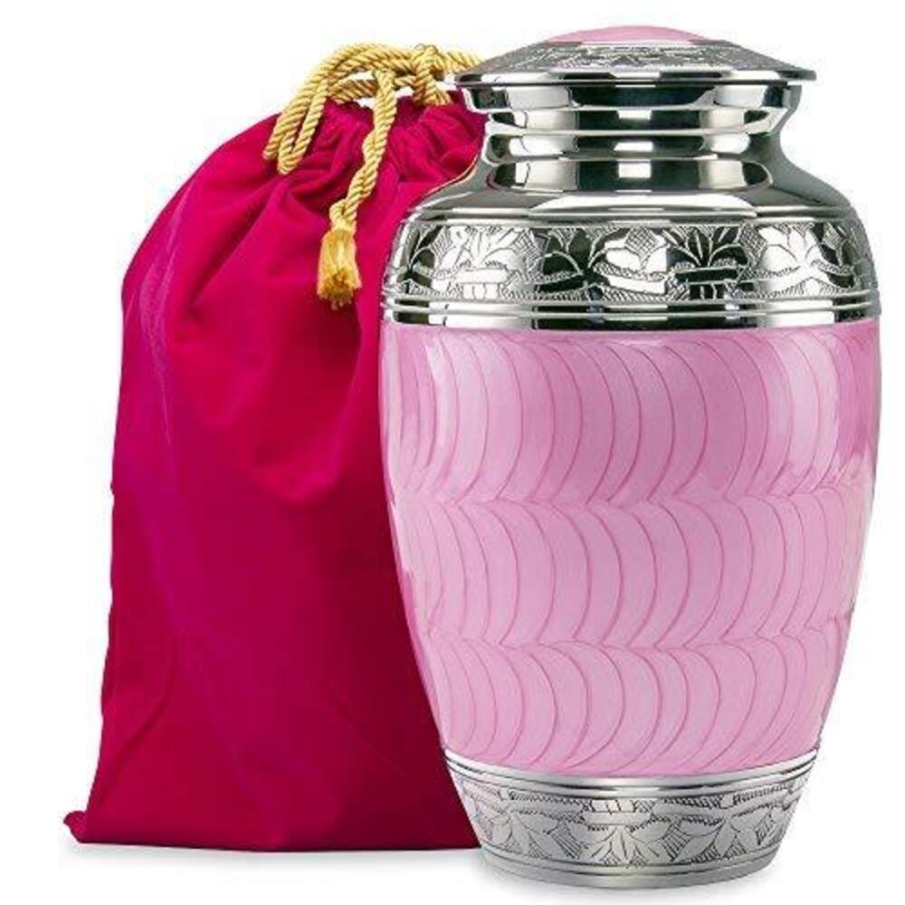 Hugs & Kisses Light Pink Adult Cremation Urn (With a Velvet Bag) Hugs & Kisses Light Pink Adult Cremation Urn (With a Velvet Bag)