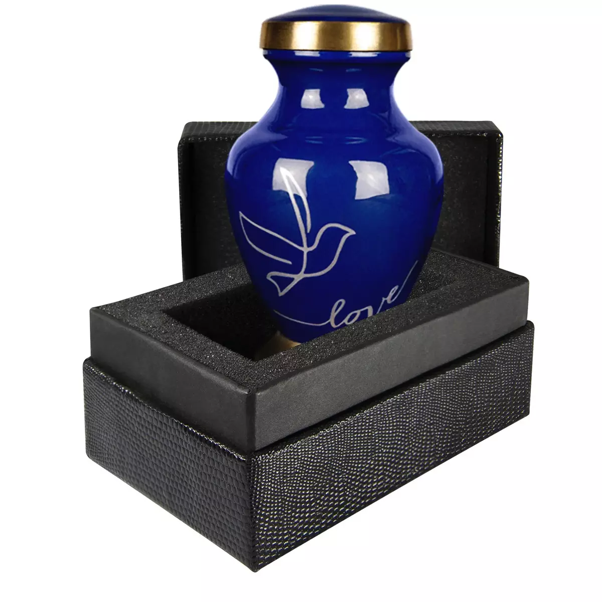 Modern Love Dark Blue Small Keepsake Urn (With a Case)