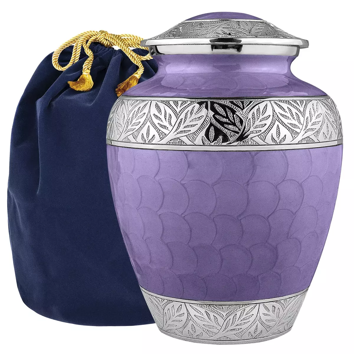 Silver Linings Lavender Adult Cremation Urn (With a Velvet Bag)