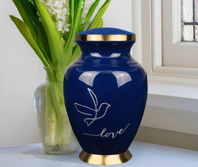 Trupoint Memorial's Modern Love Dark Blue Large Adult Cremation Urn