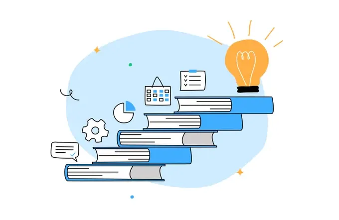 How does an index improve searching on your computer: a stack of books.