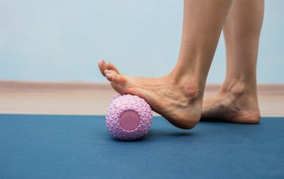 Foot massage under a foot