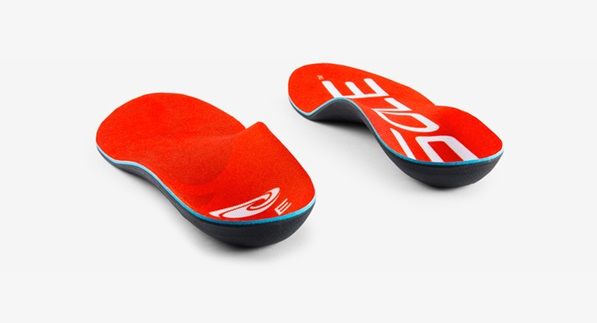 Red insoles on display from SOLE