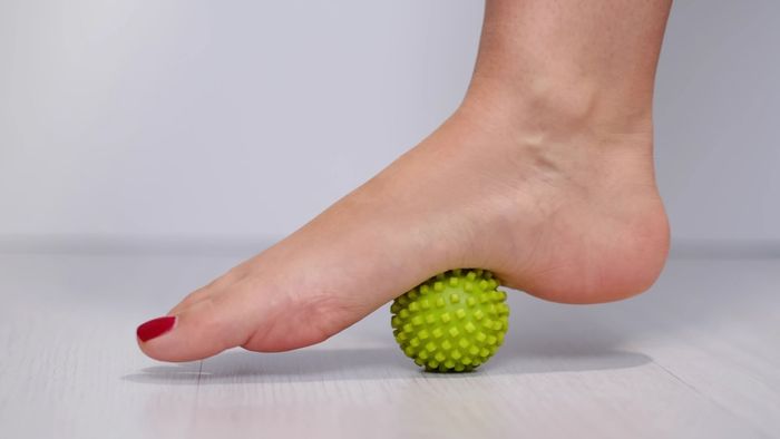 Massage ball under foot